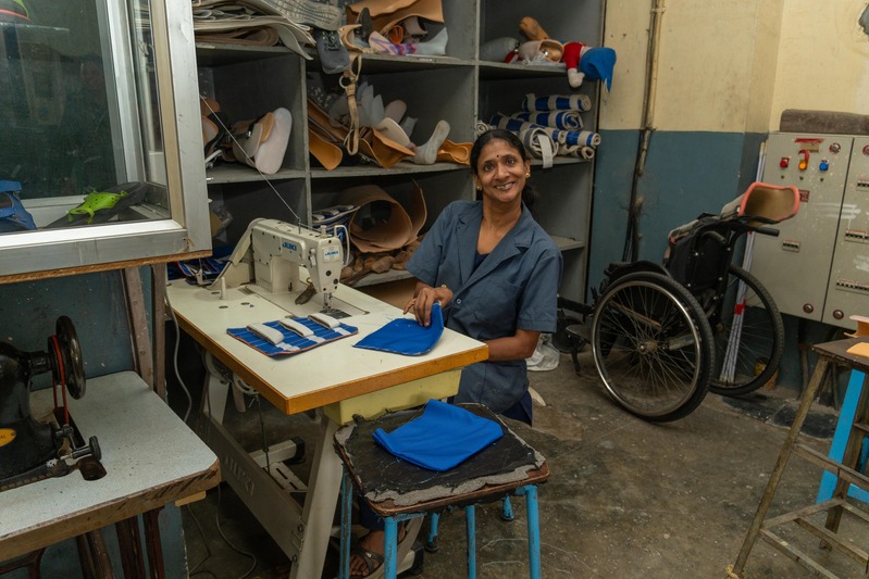 Person participating in livelihood training